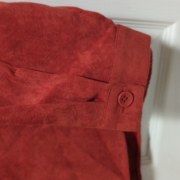 Parisian Works Women's Salmon Long Sleeve Button Down Faux Suede Shirt Size Med - Picture 6 of 10